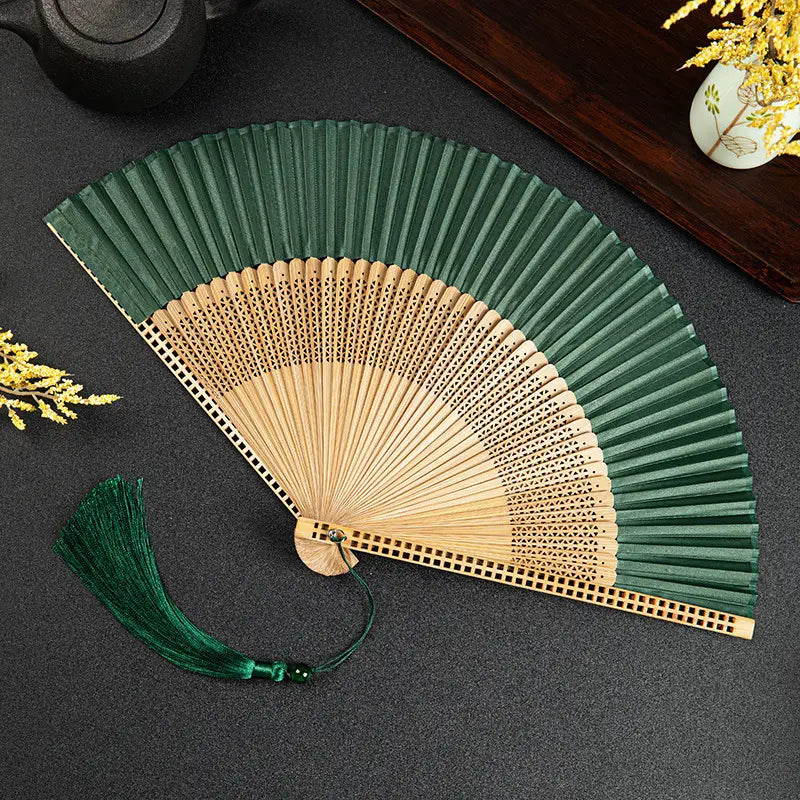 Emerald Green Folding Fan
