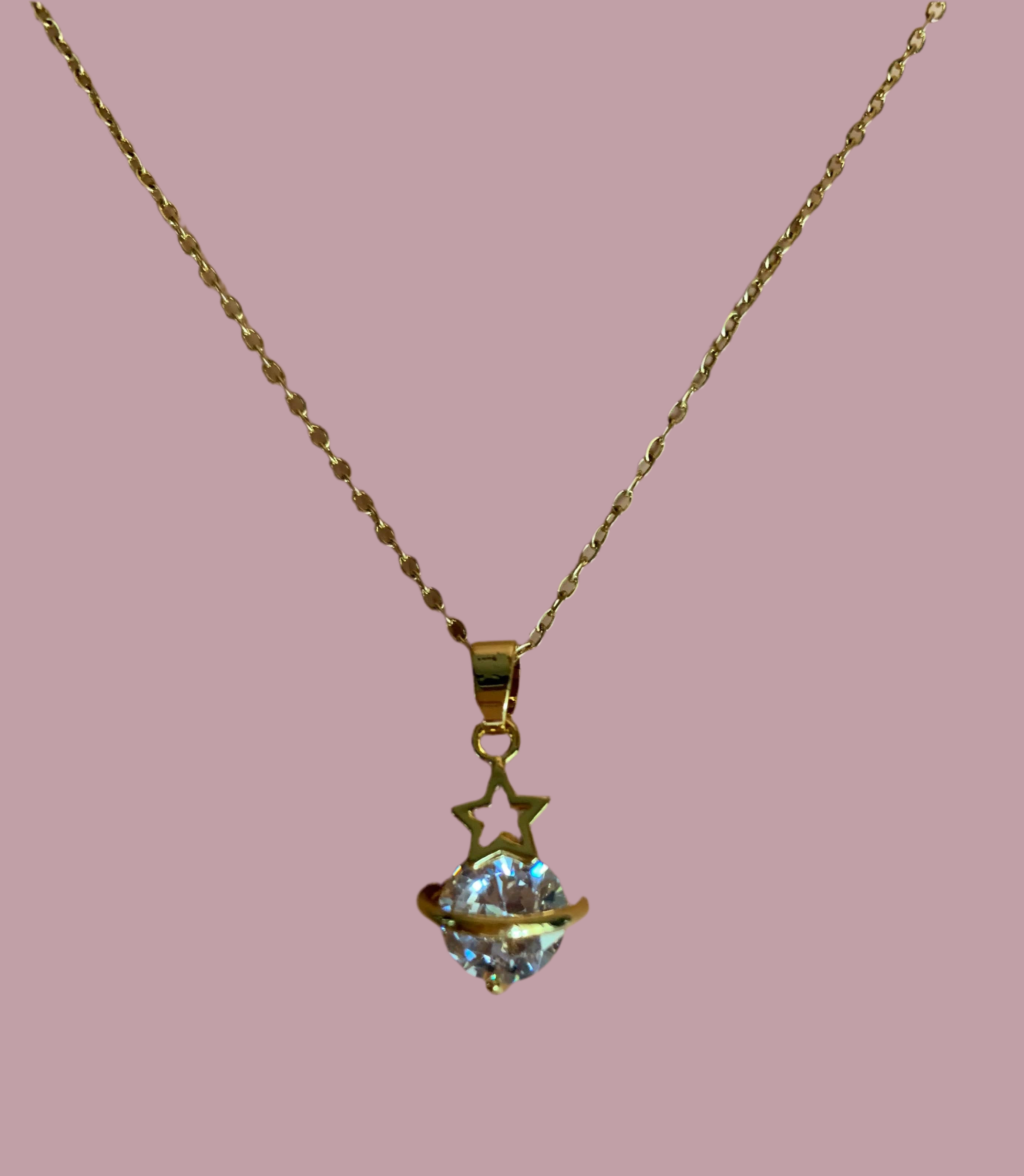 Hanging diamond star necklace