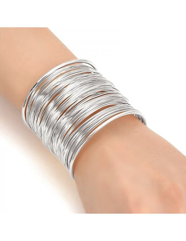 Silver thread bracelet