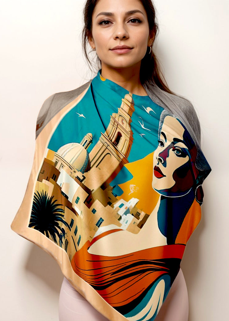 Lady of the Palace silk Scarf - Donia