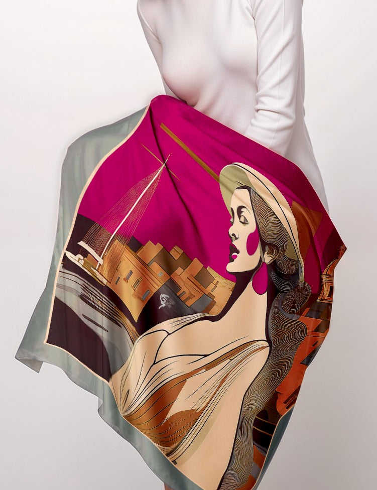 Lady of the Palace silk Scarf - Franka