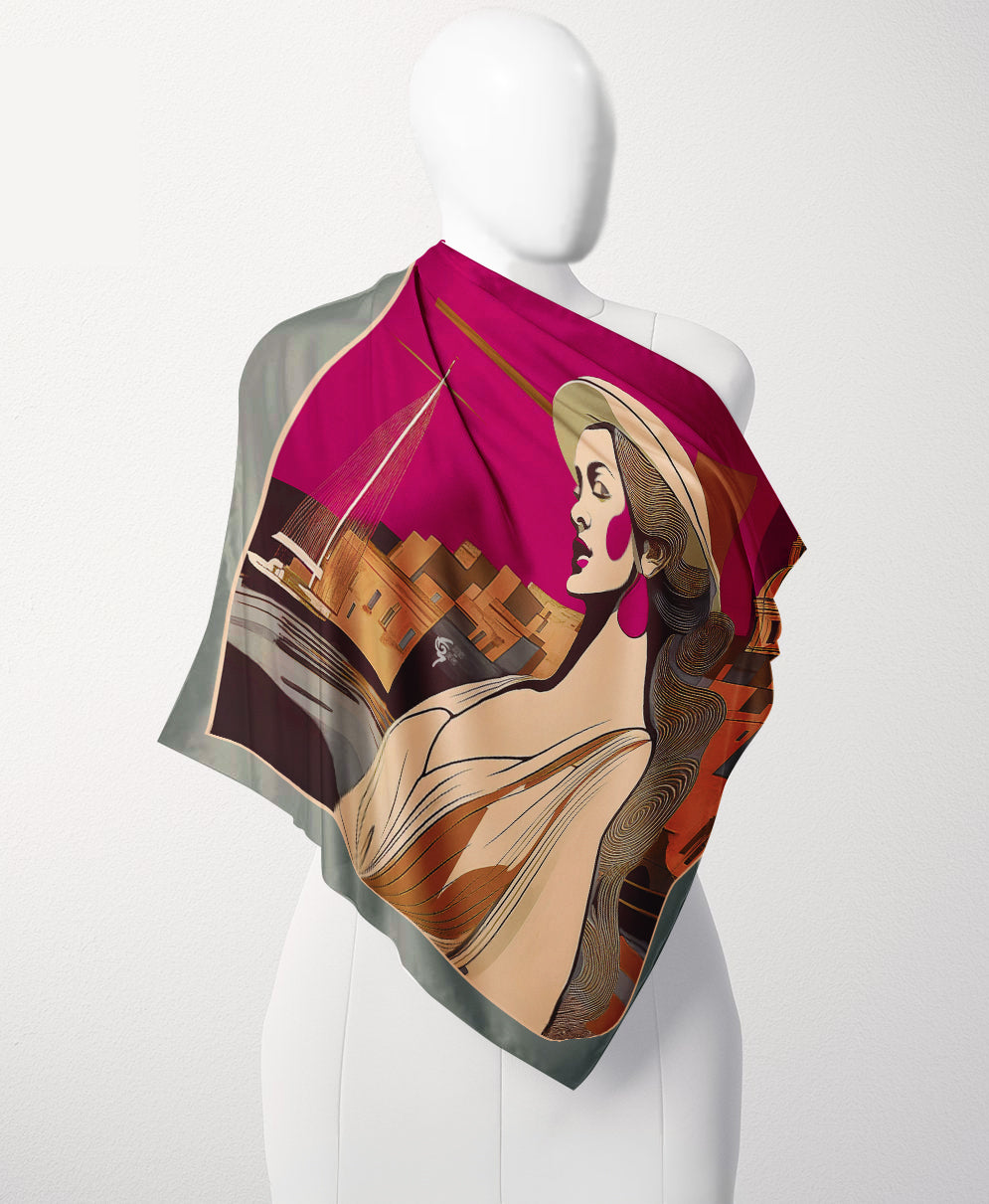 Lady of the Palace silk Scarf - Franka