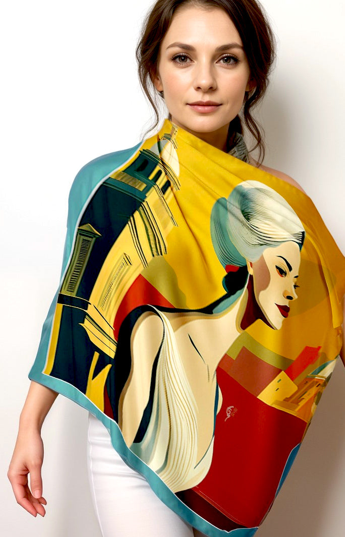 Lady of the Palace silk Scarf - Mariosa