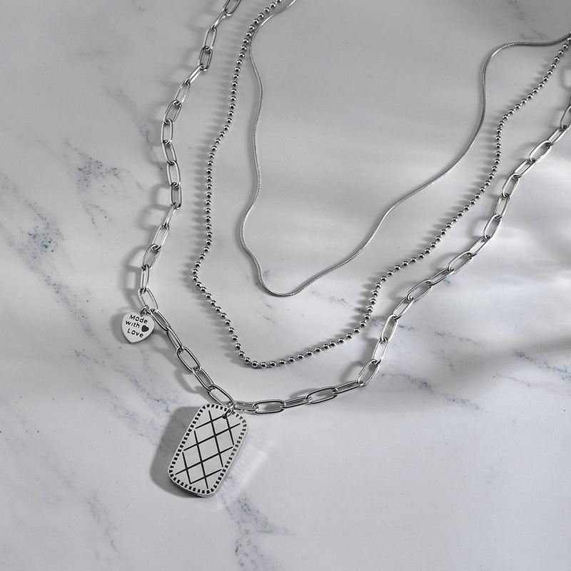 Made with Love S/Steel silver necklace set