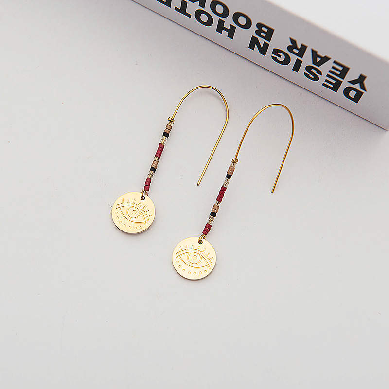 String Stainless Steel beads earrings