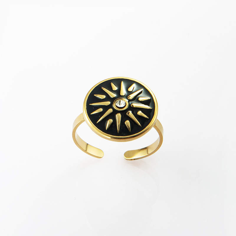 Black S/Steel Sun ring