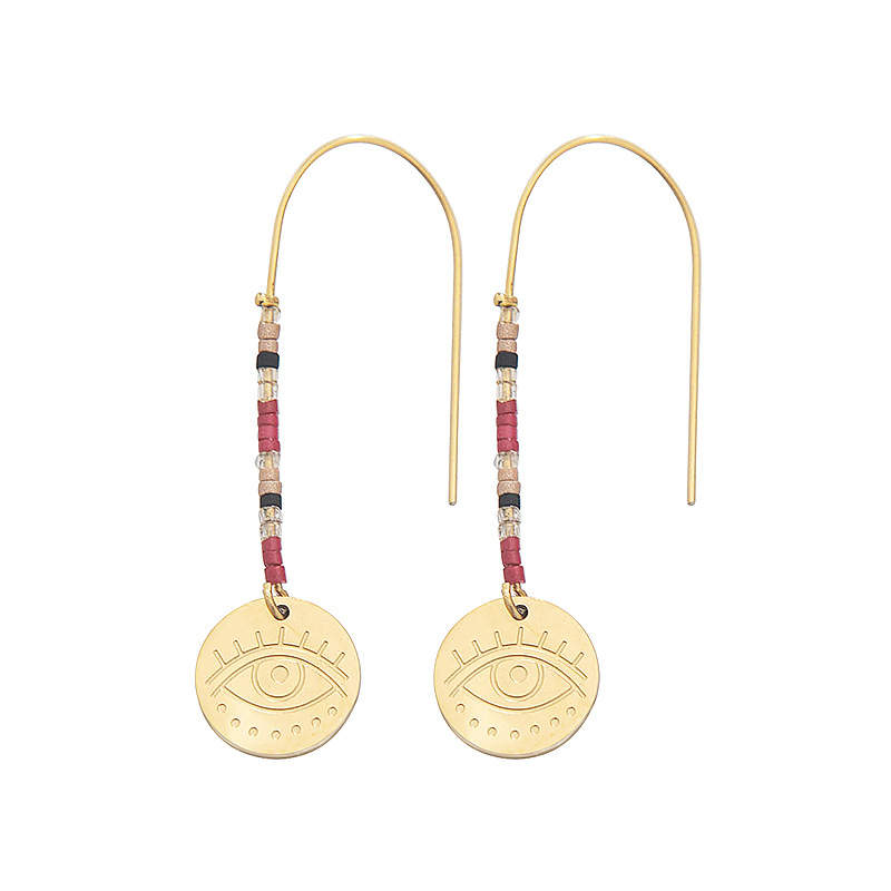 String Stainless Steel beads earrings