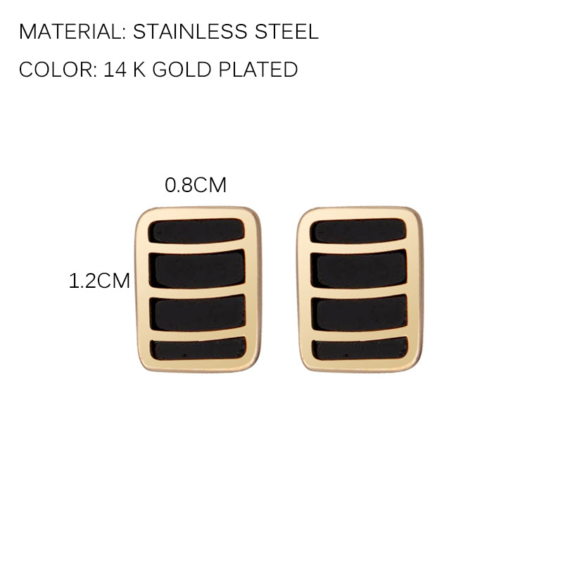 Minimal Gold Black earrings