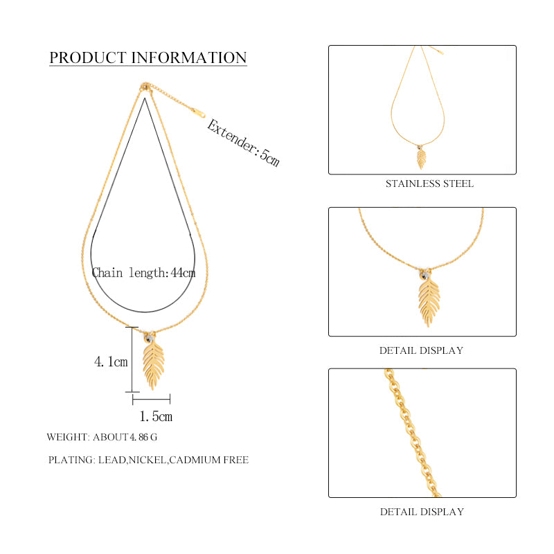 Leaf S/Steel Pendant and Chain