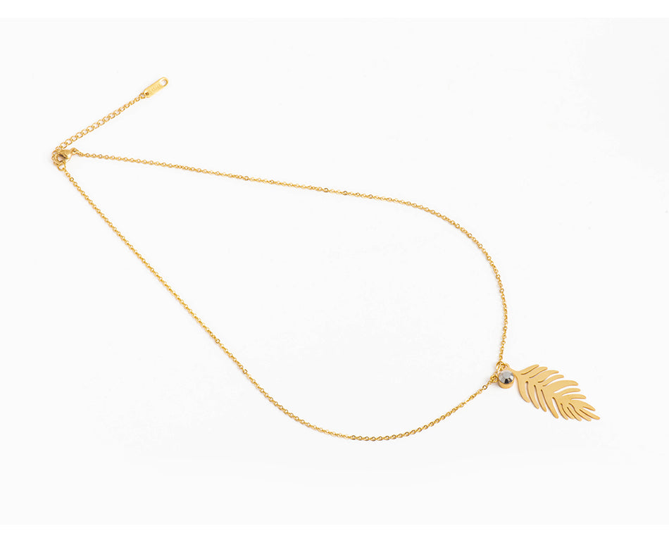 Leaf S/Steel Pendant and Chain