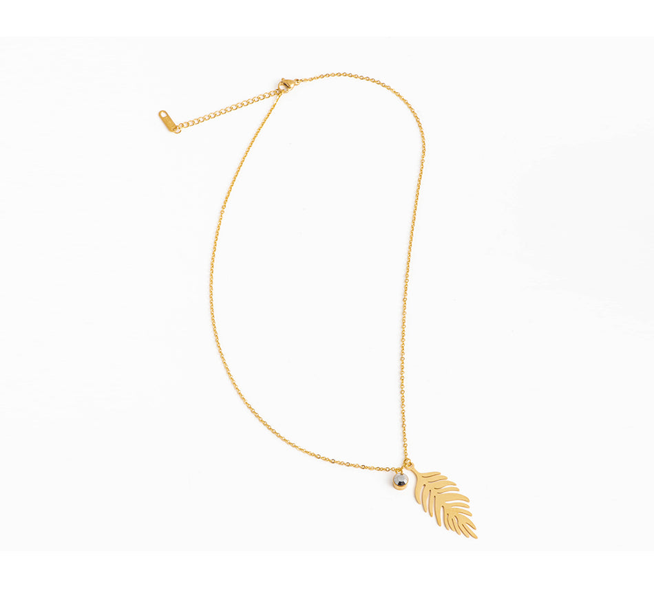 Leaf S/Steel Pendant and Chain
