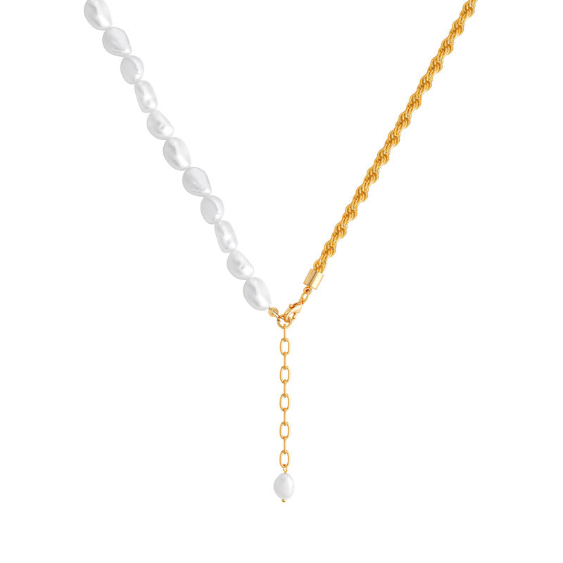 Freshwater Pearl Gold Rope Necklace