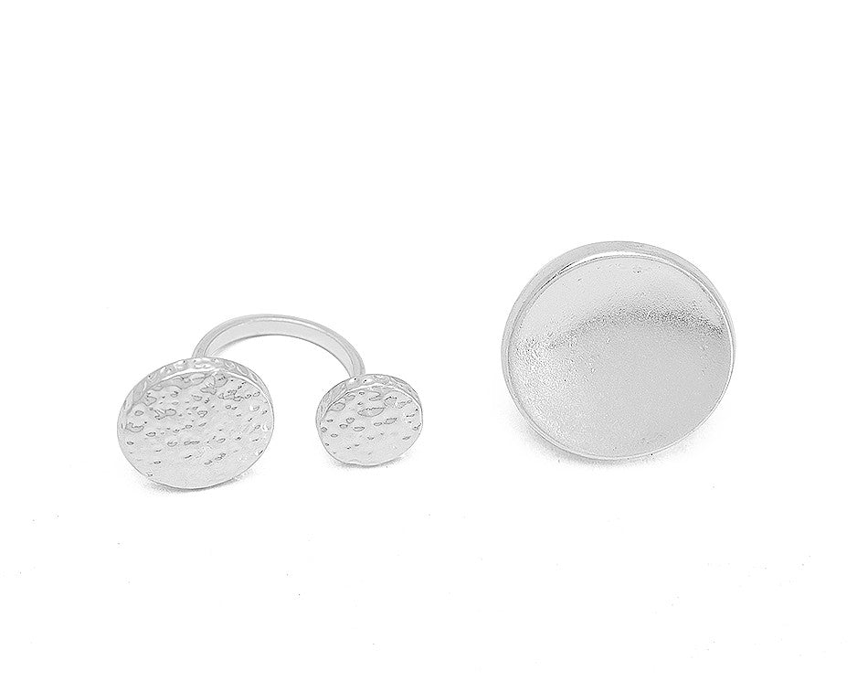 Duo Silver circle ring set