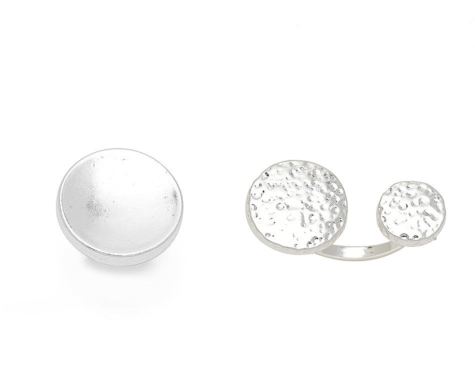 Duo Silver circle ring set
