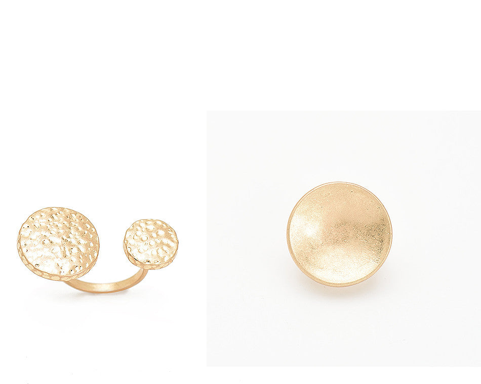 Duo Gold circle ring set
