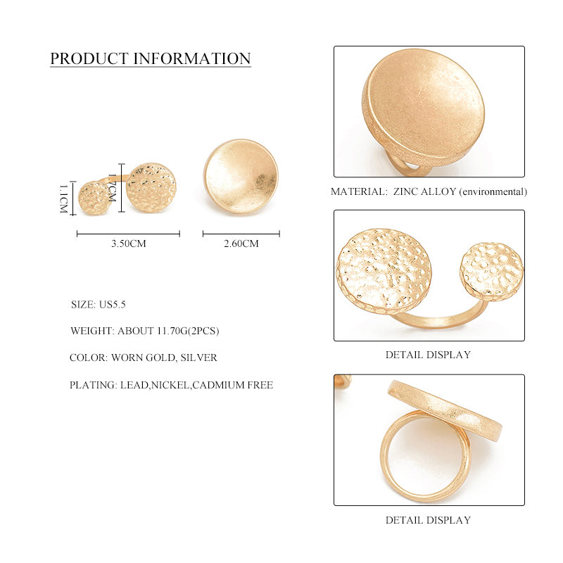 Duo Gold circle ring set