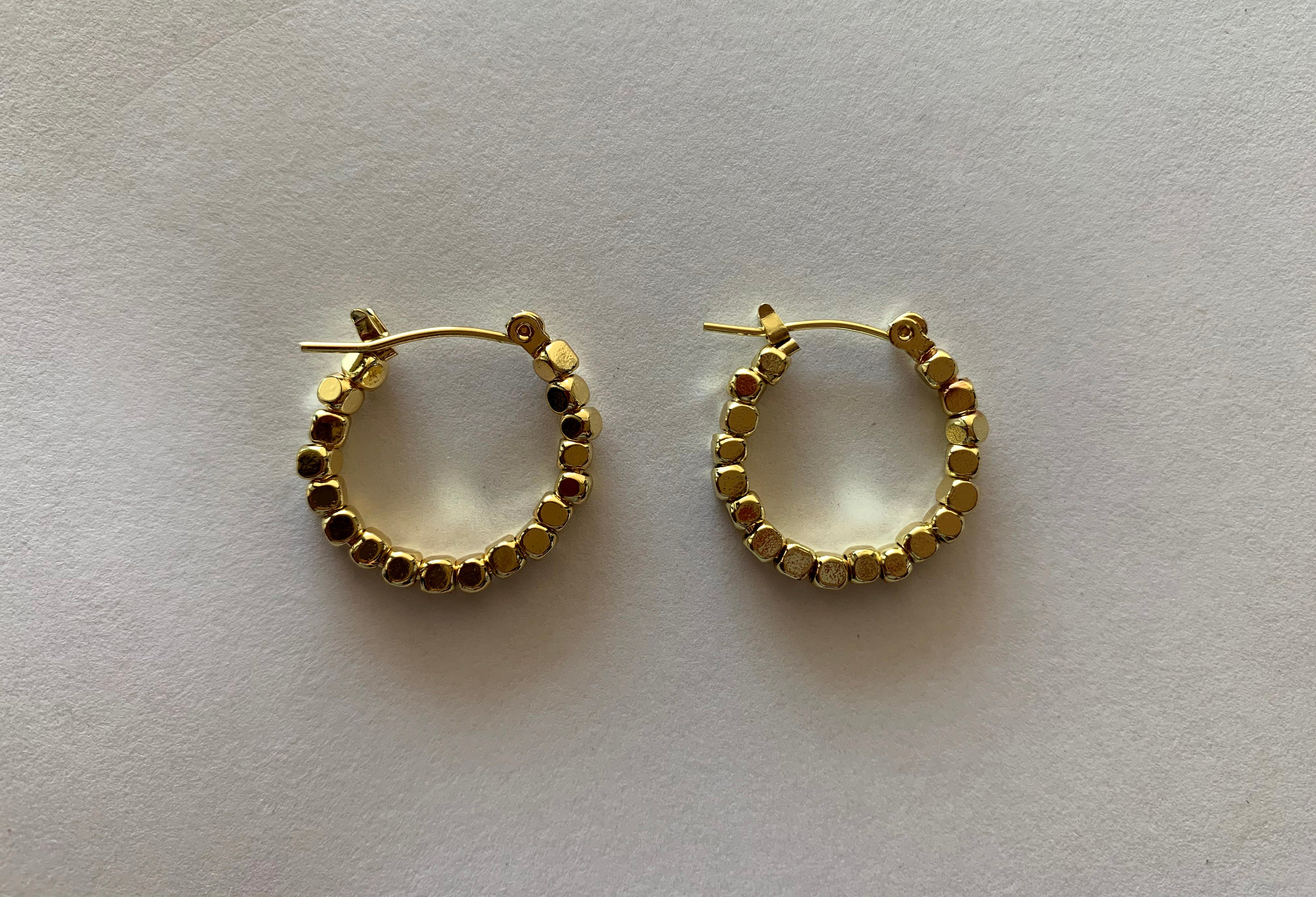 Gold Cube hoops