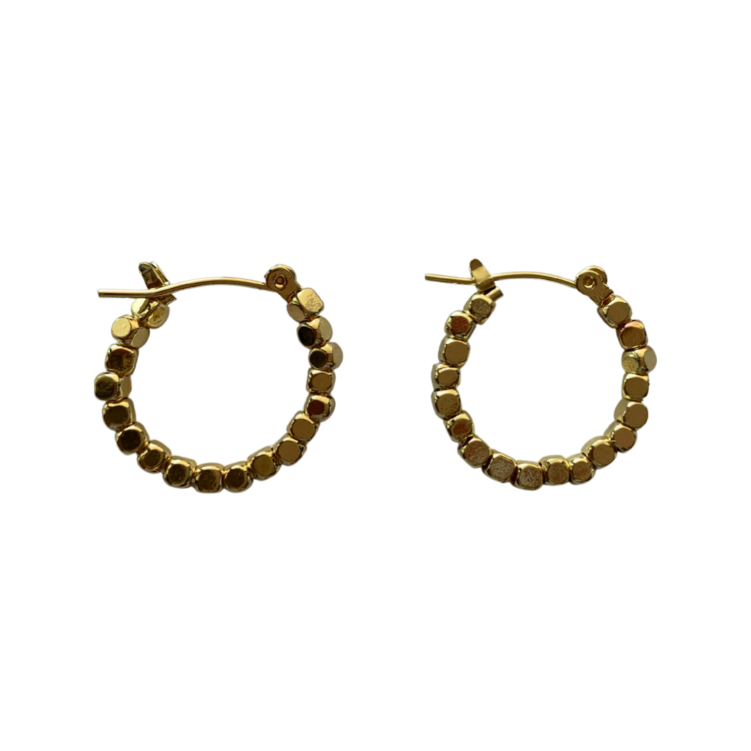 Gold Cube hoops
