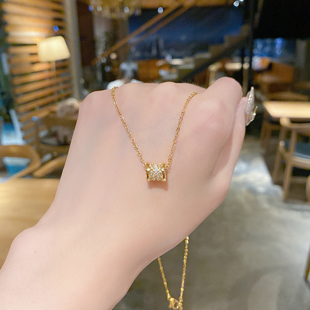 Gold S/Steel tube pendant