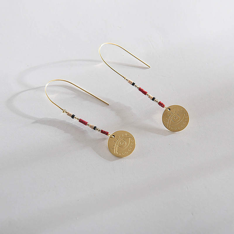 String Stainless Steel beads earrings