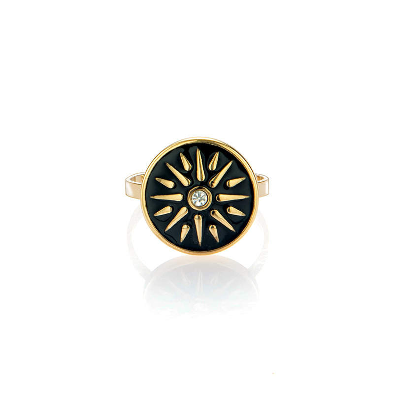 Black S/Steel Sun ring