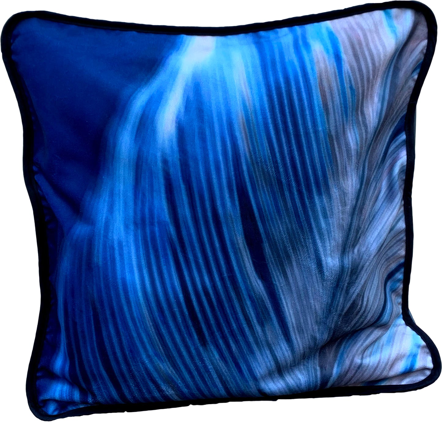 Feather Flux Blue Fabric Cushion Cover