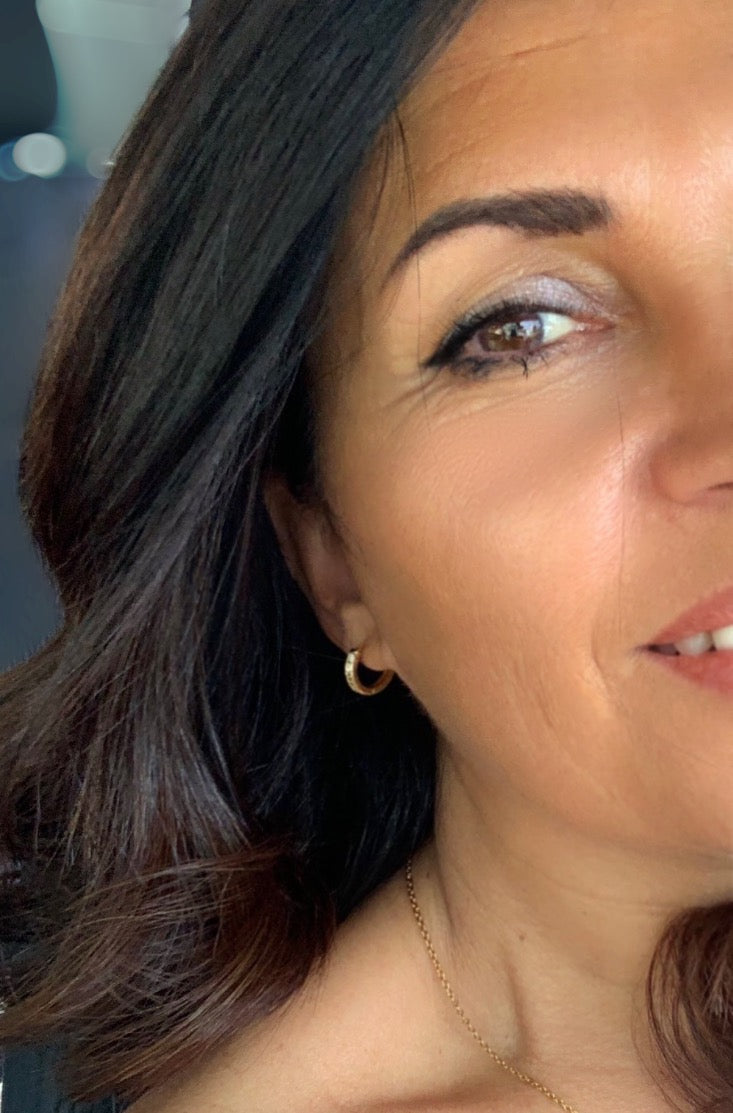 Gold Diamond Sleeper loop earrings