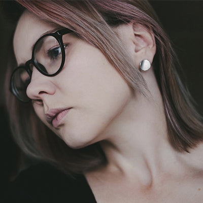 Antique Brushed Silver stud earrings