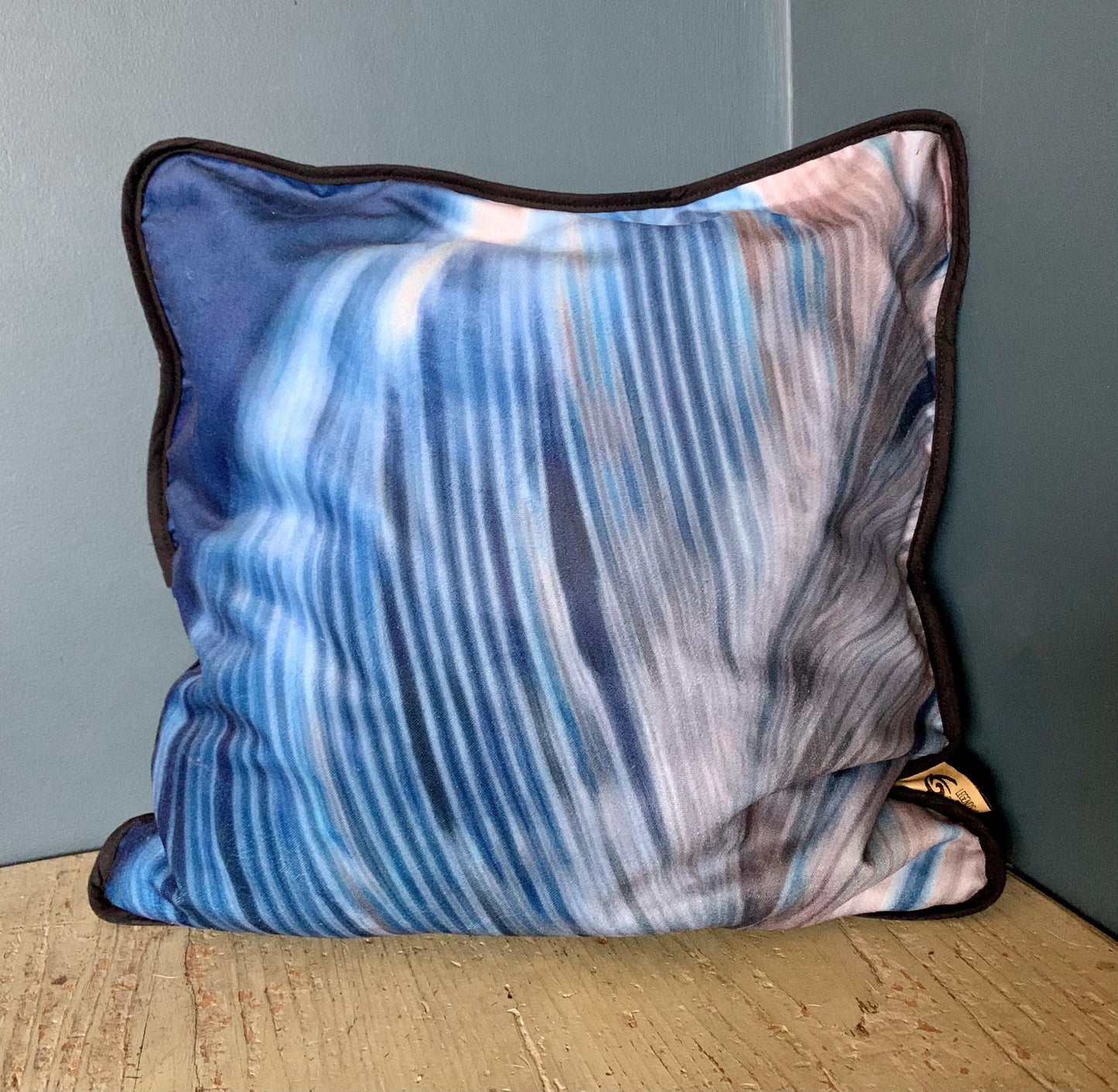 Feather Flux Blue Fabric Cushion Cover