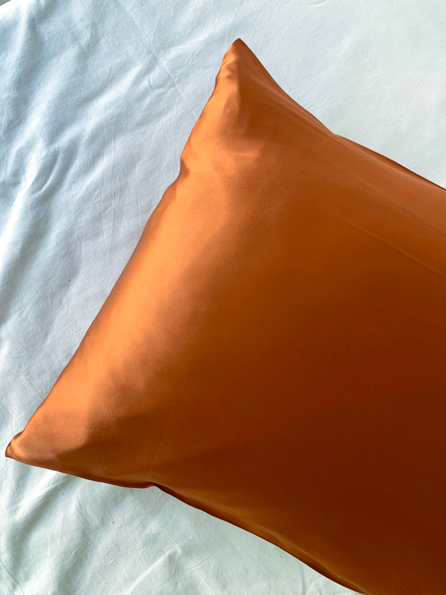 Warm Rust Orange 100% Silk Pillowcase