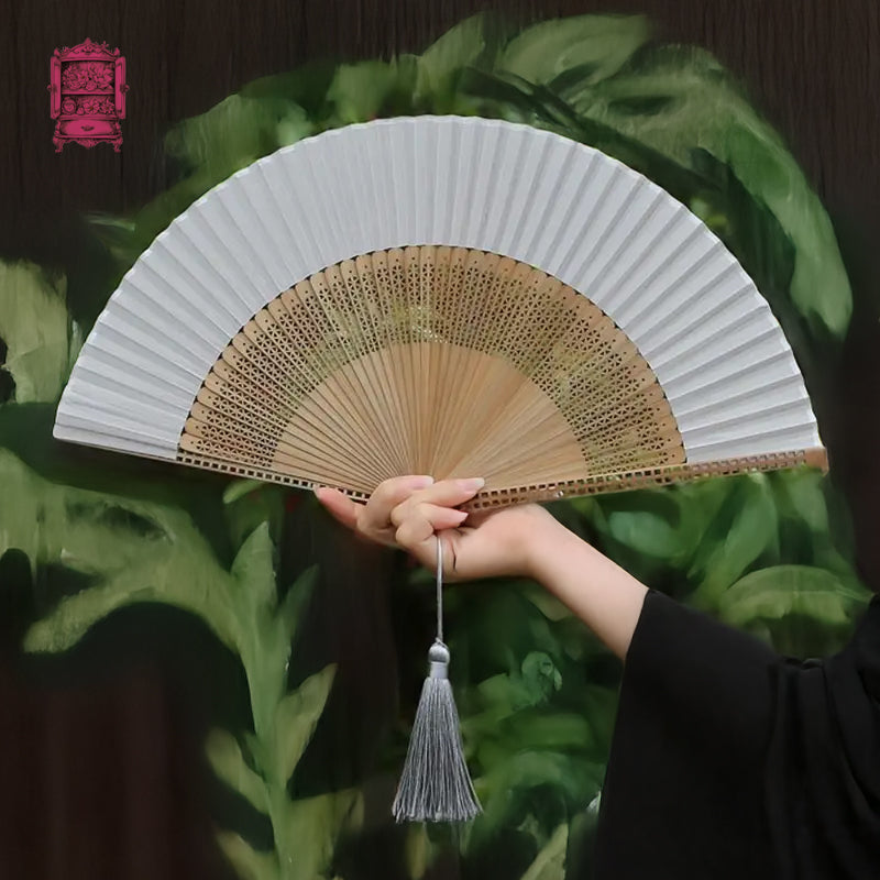 Cloudy Grey Folding Fan