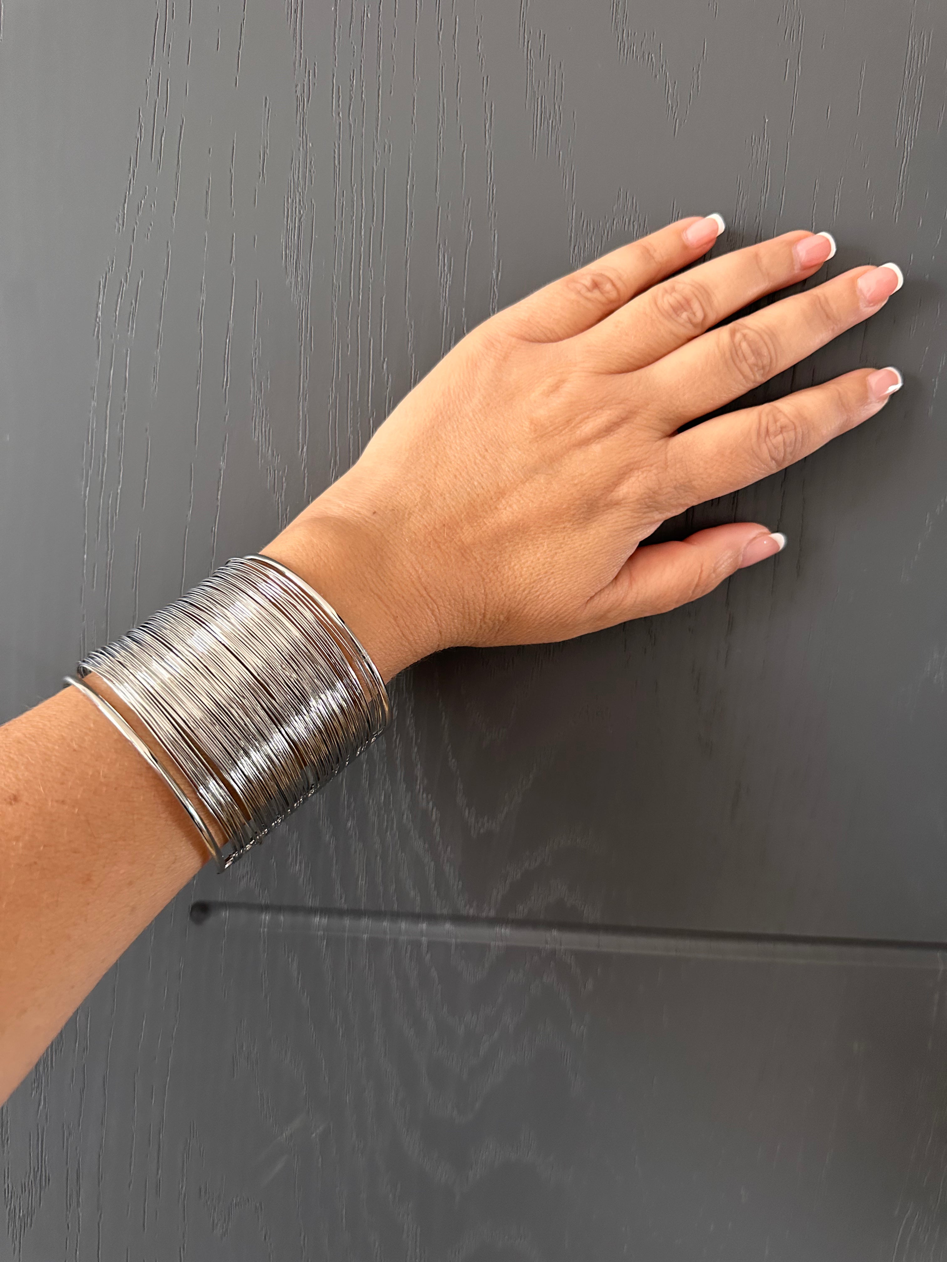 Silver thread bracelet