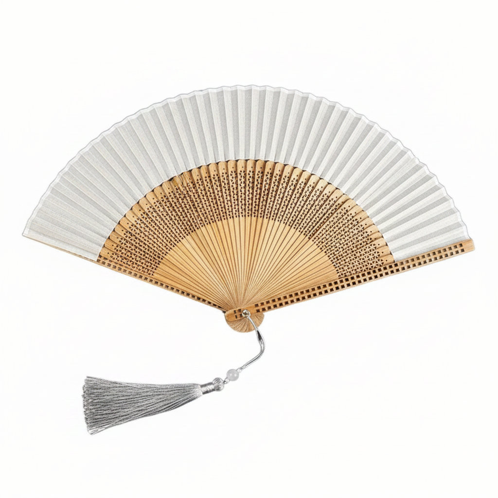 Cloudy Grey Folding Fan
