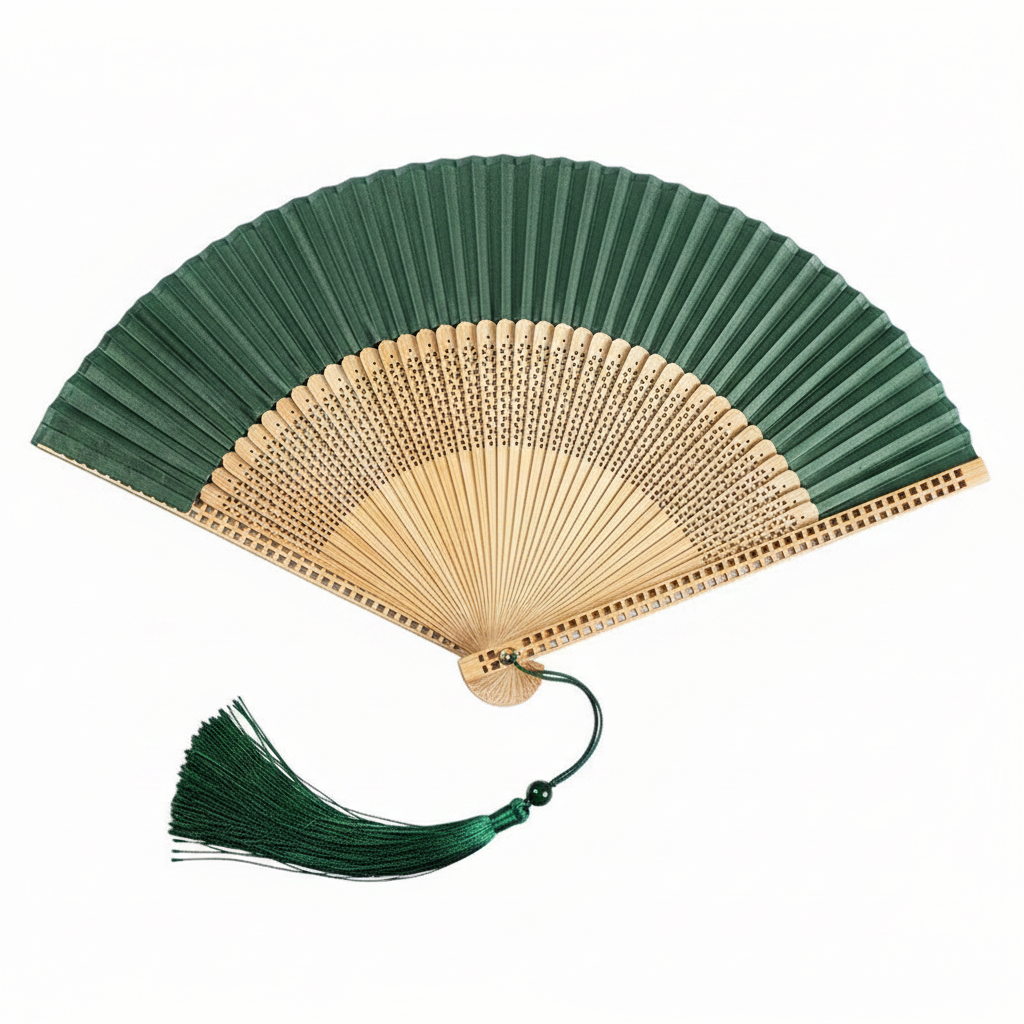 Emerald Green Folding Fan
