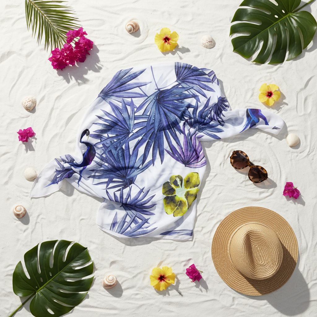Purple Sarong - Flat Lay