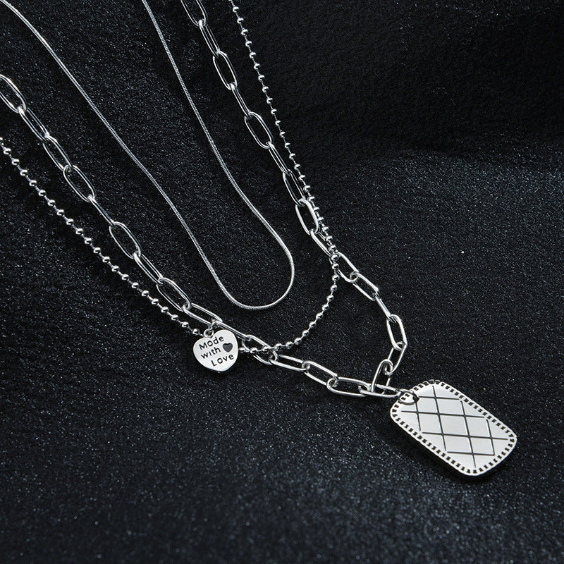 Made with Love S/Steel silver necklace set