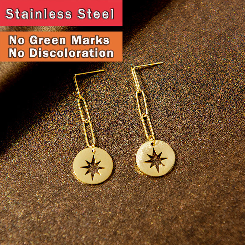 Chained to the Stars S/Steel Gold Earrings