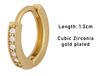 Load image into Gallery viewer, Gold Diamond Sleeper loop earrings
