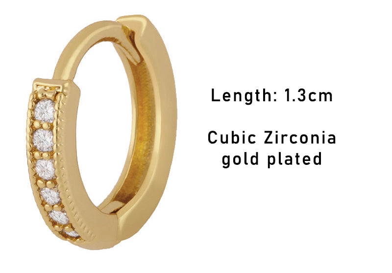 Gold Diamond Sleeper loop earrings