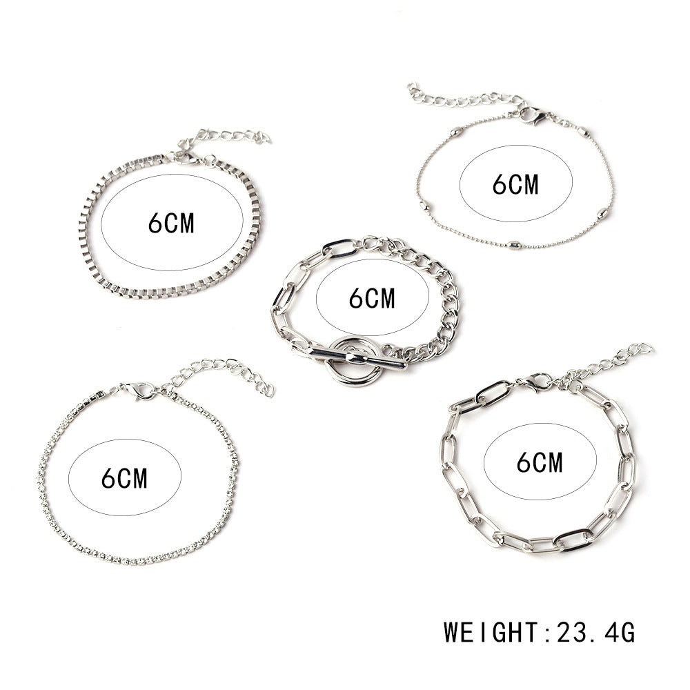 Bracelet chain set Silver