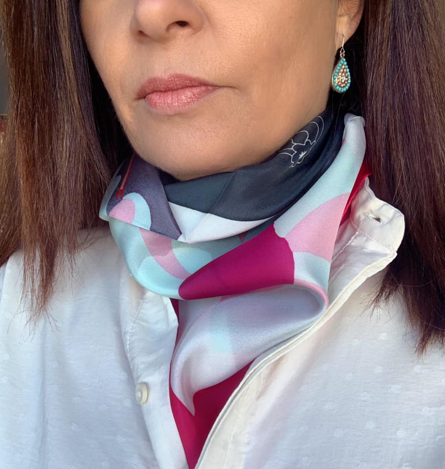 In the Garden - Pink Neckerchief