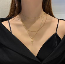 Load image into Gallery viewer, 3 Layer Gold Cross necklace
