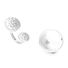 Load image into Gallery viewer, Duo Silver circle ring set

