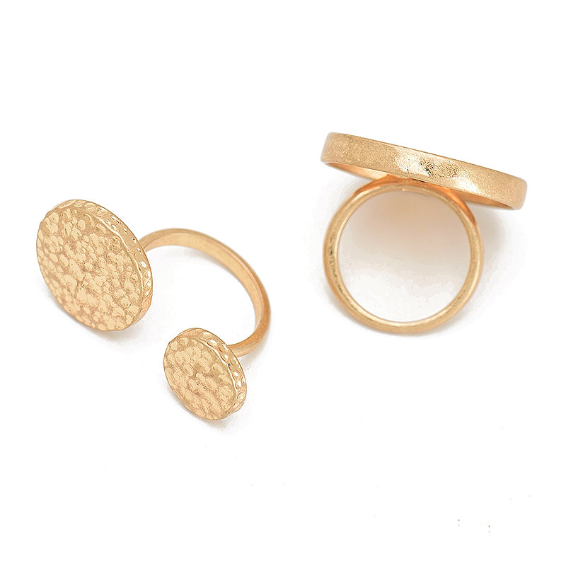 Duo Gold circle ring set