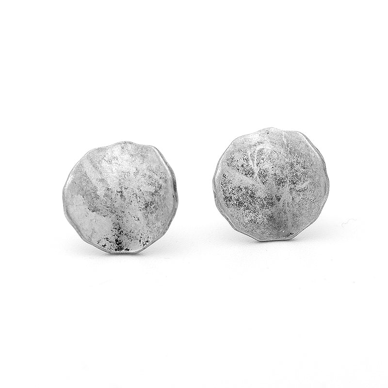 Antique Brushed Silver stud earrings