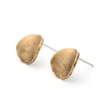 Load image into Gallery viewer, Antique Brushed Gold stud earrings
