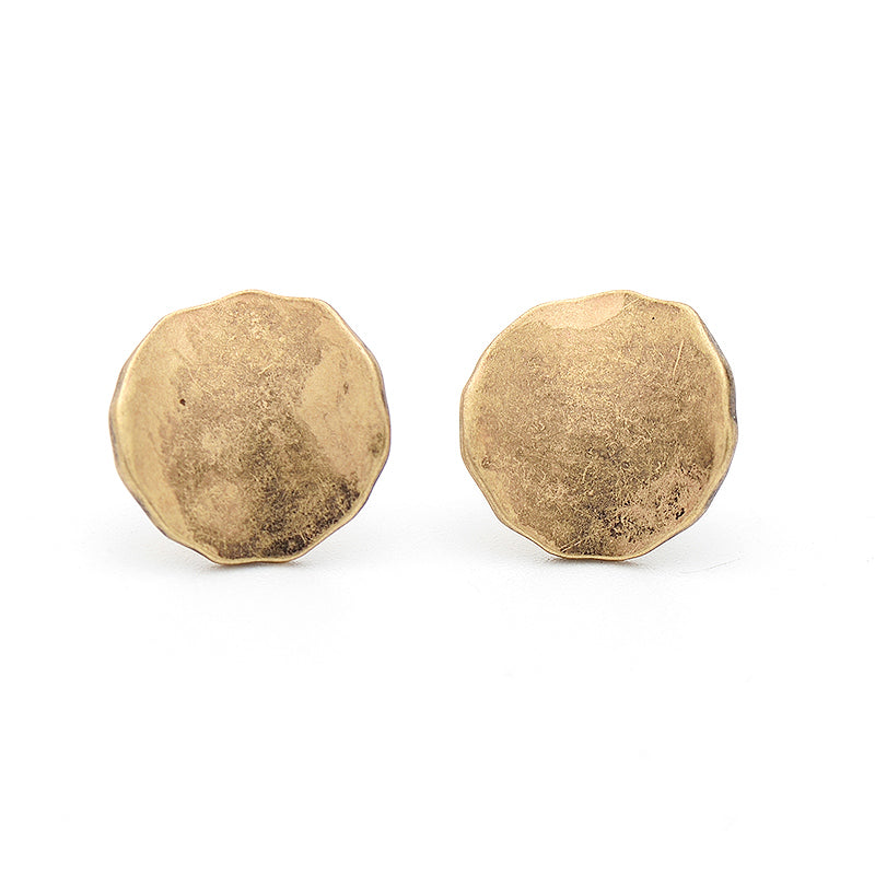 Antique Brushed Gold stud earrings