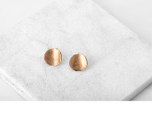 Load image into Gallery viewer, Antique Brushed Gold stud earrings
