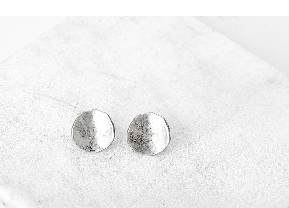 Antique Brushed Silver stud earrings