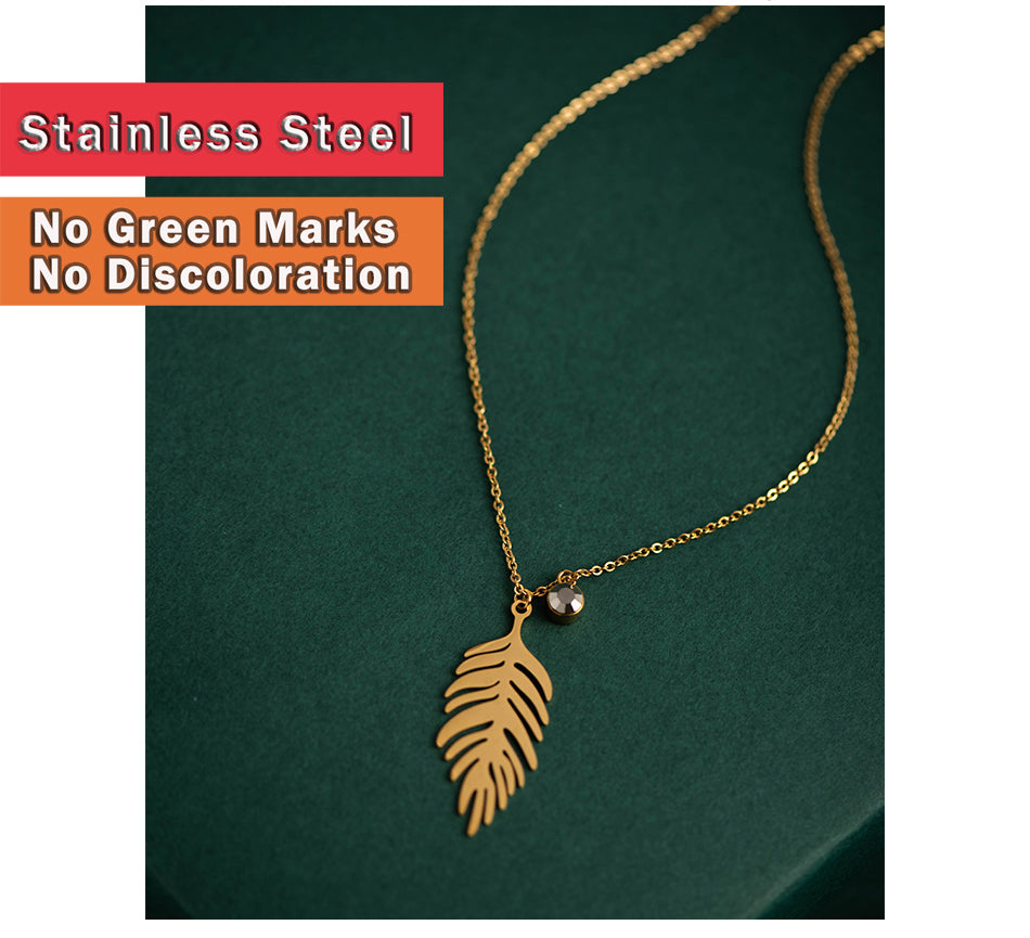 Leaf S/Steel Pendant and Chain